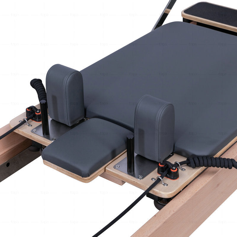 High Quality Pilates Machine Reformer Cherry Wood Silent Pulley Commercial Pilates Reformer Custom Loga Color