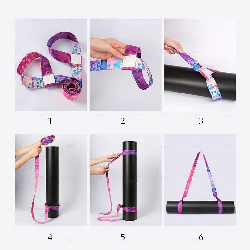 Yoga Mat Carry Strap Multiple Colors in Stock Easy to Carry Yoga Mat Cotton Yoga Strap Custom Logo